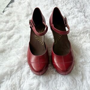 Dansko Burgundy Leather Mary Jane w/Supportive Heels